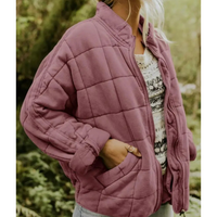 Damen Warme Reißverschluss Jacke in Rosa