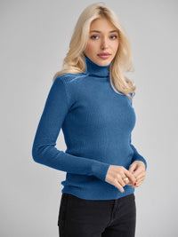 Klassischer Rollkragenpullover für Damen | Lässig in Denimblau