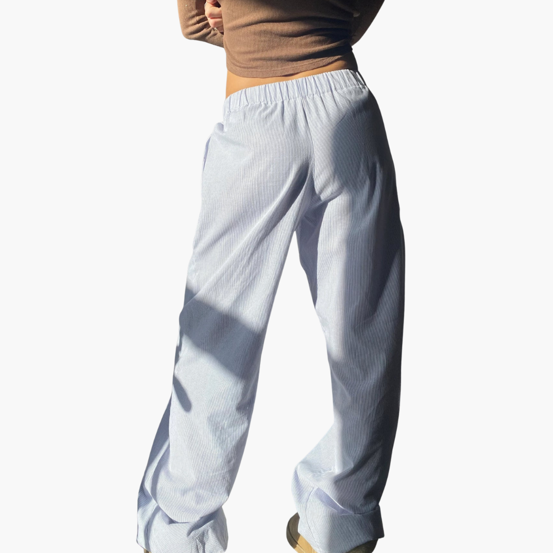 Damen Loungehose mit elastischem Bund und weitem Bein