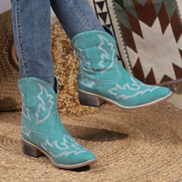 Damen Stilvolle Cowboystiefel | Westernstiefel für Elegante Looks in Grün