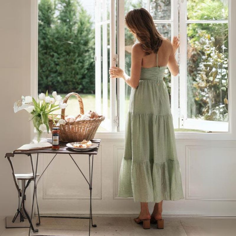 Sophia - Neckholder-Maxikleid für Damen | Strandmode Maxikleid im Bohemian-Stil