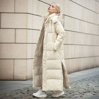 Megan - Damen Wintermantel Lang & Elegant in Beige