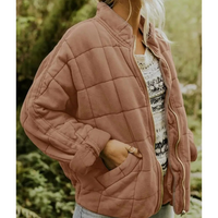 Damen Warme Reißverschluss Jacke in Braun
