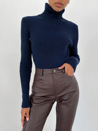 Klassischer Rollkragenpullover für Damen | Lässig in Königsblau