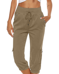 Damen Bequeme Freizeithose | Sportlich in Khaki