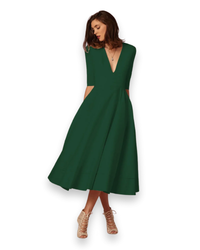 Damen Elegantes Festliches Kleid | Ärmellos Maxi in Grün