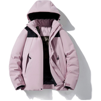 Skijacke mit Kapuze und Taschen | Winterjacke in Lila