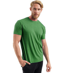 Herren Kurzarm Rundhals Einfach T-Shirt in Dunkelgrün