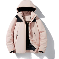 Skijacke mit Kapuze und Taschen | Winterjacke in Rosa
