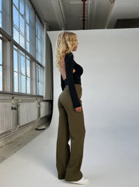 Damen Gerades Bein Chino Hose in Grün
