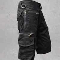 Herren Mehrere Taschen Kurze Hosen in Schwarz