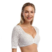 Shania - Moderne Dirndlbluse in Weiß