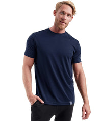 Herren Kurzarm Rundhals Einfach T-Shirt in Marineblau