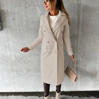 Damen Langer Wärmemantel in Beige