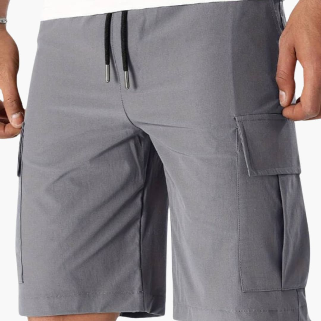 Herren Sommer Cargoshorts mit Kordelzug und Klappentaschen