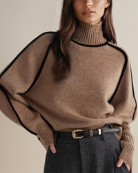 Aldea | Eleganter Rollkragenpullover in Braun