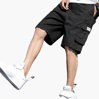 Herren Cargo Shorts mit Kordelzug und Klappentaschen