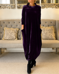 Zalinia - Kleid mit stilvollem Rundhalsausschnitt in Lila
