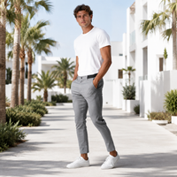 Benyamin - Komfortable Slim-Fit Hose in Grau