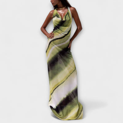 Klassisches Tie-Dye Gradient Maxi Kleid