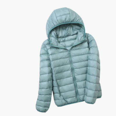 Frauen Stepp jacke mit Kapuze und durchgehendem Reißverschluss