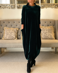 Zalinia - Kleid mit stilvollem Rundhalsausschnitt in Grün