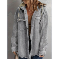 Elegante Damen Winter Daunenjacke in Hellgrau