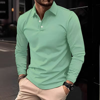 Deacon - Bequemes Langarm-Poloshirt für Herren in Grün