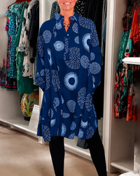 Sharonda - Elegantes Kleid mit entspanntem Schnitt in Blau