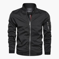 Herren jacke mit Frontreißverschluss und Ärmeltasche in Schwarz