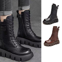 Laksha - Orthopädische Stiefel aus Leder in Schwarz+Braun (2 Stück)