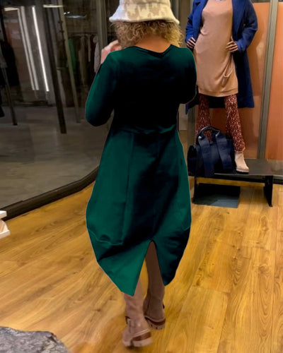 Clara - Frühlings-Midikleid mit Bauchkaschierung