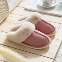 Luxuriöse Fleece Hausschuhe für Damen in Helles Rosa