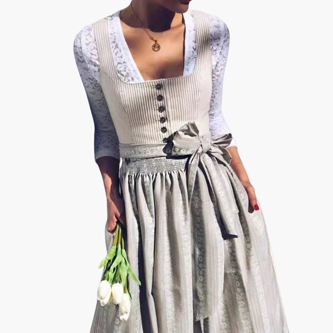 Kariertes Dirndl kleid mit Schürze für Damen - Oktoberfest 2025