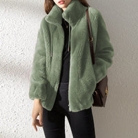 Damen Winterjacke mit Reißverschluss in Grün