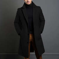 Herren Wintermantel | Slim Fit Langer Mantel in Schwarz