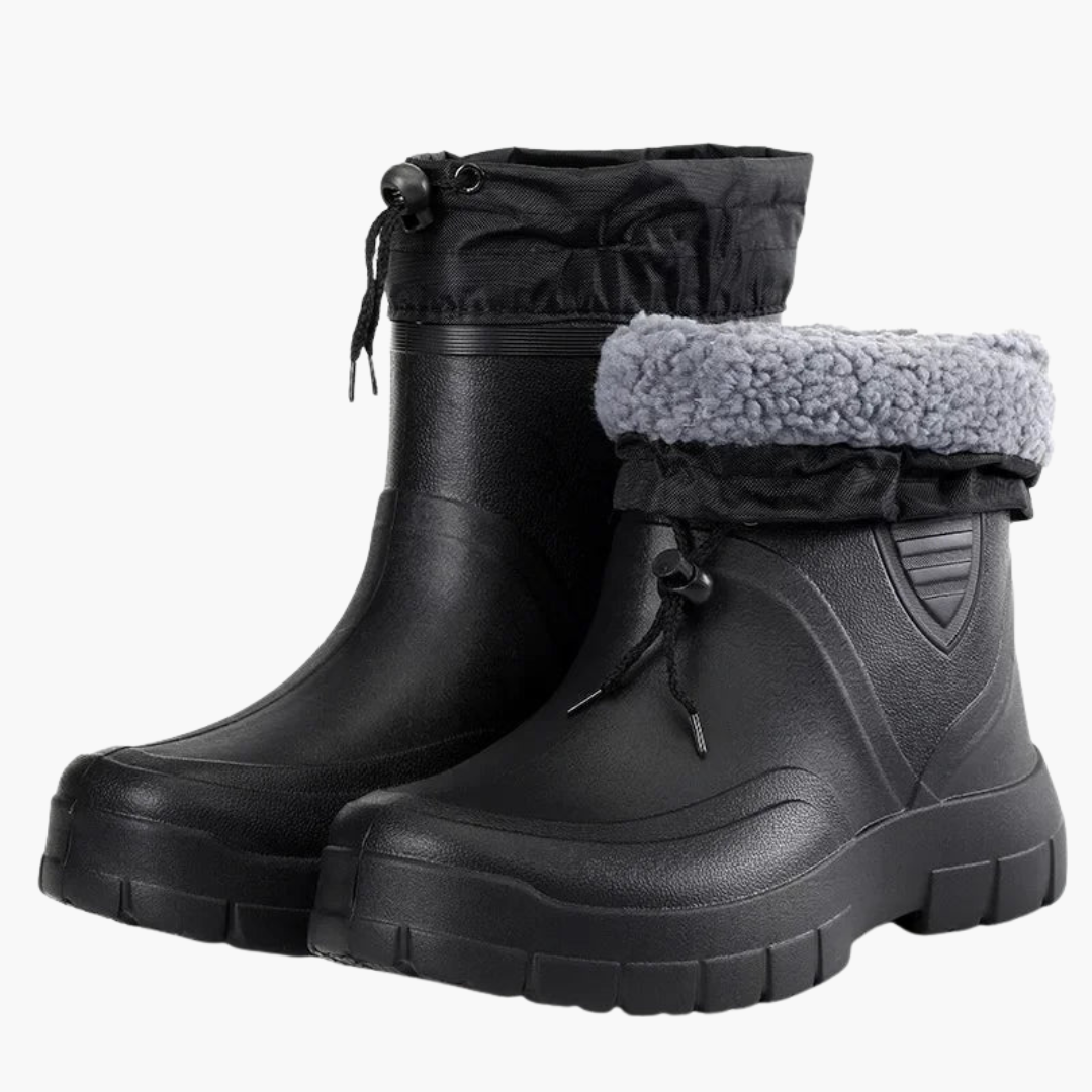 Herren Stiefel mit Futter und Kordelzugverschluss