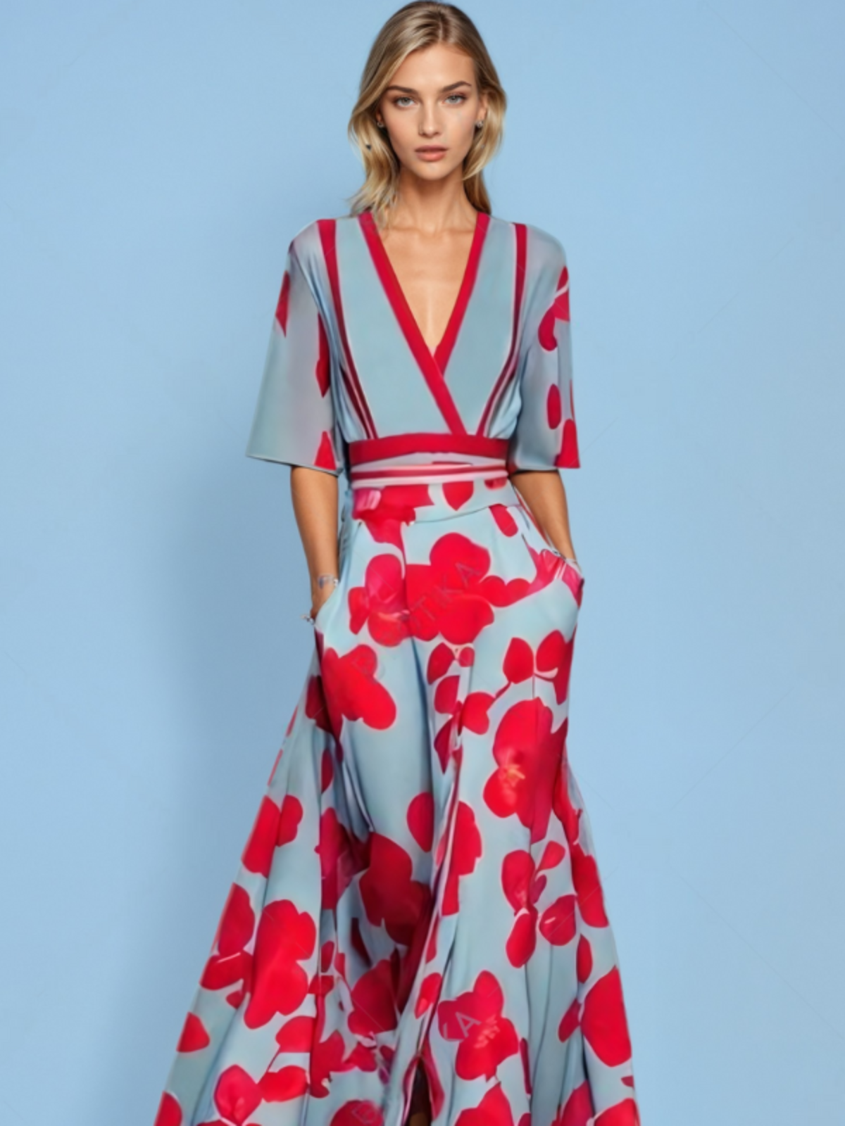 Elegantes Kleid mit modischen Ärmeln für besondere Anlässe