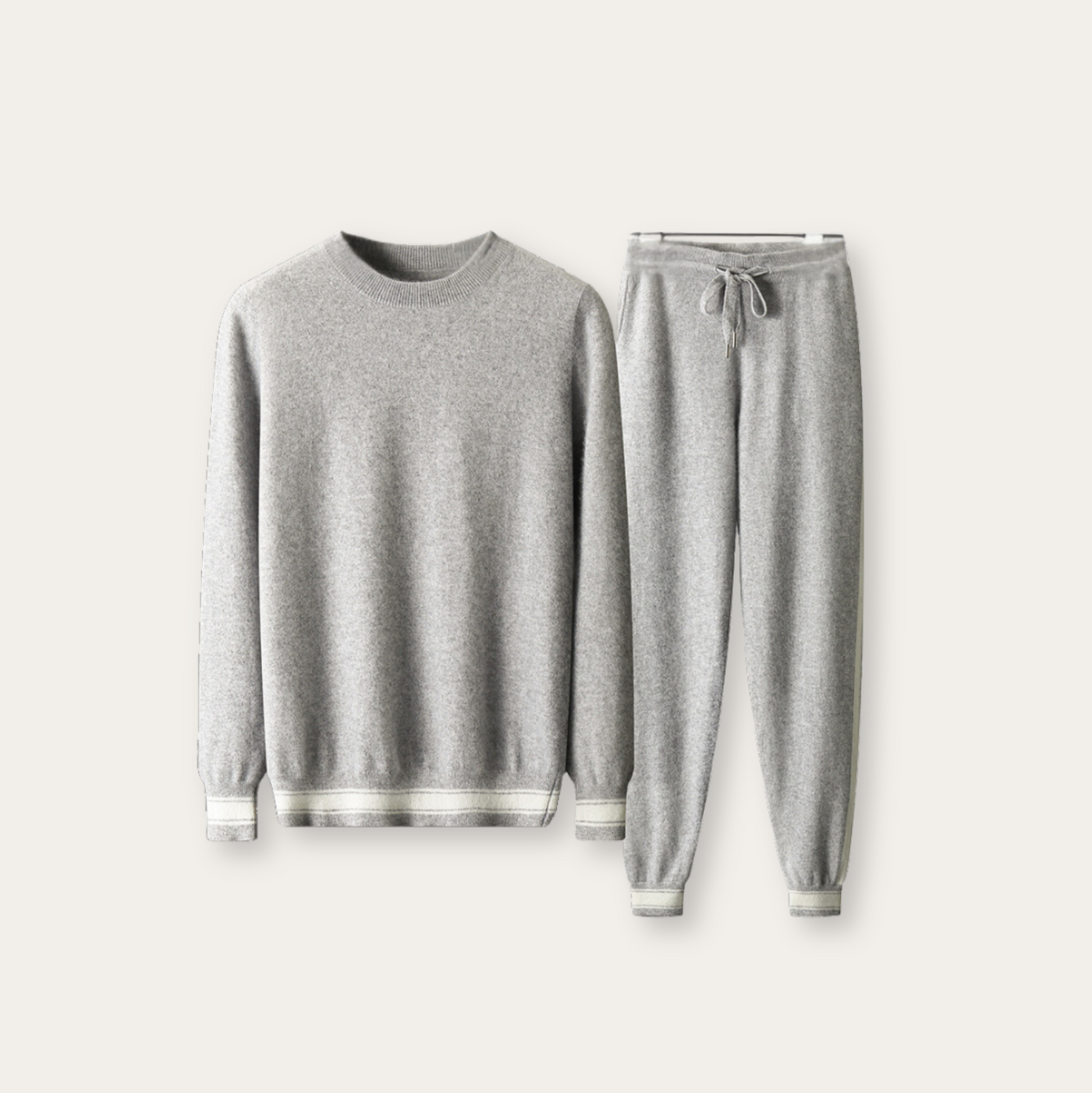 Hellgrau Kaschmir Merinowolle Set – Romano