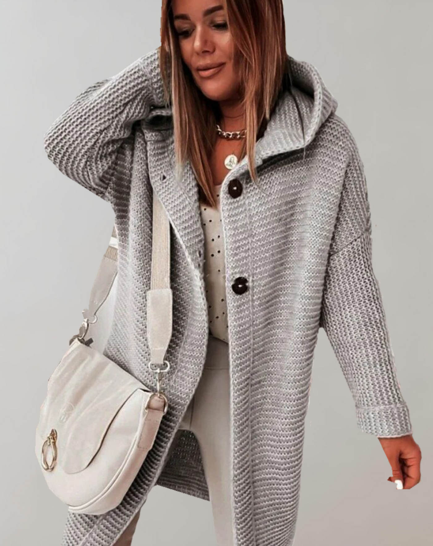 Erika - Lange Strickjacke Mantel Damen