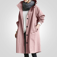 Regenjacke Damen Mit Knopfverschluss | Klassisch & Wetterfest in Hellrosa