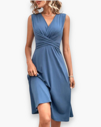 Damen Luftiges Elegantes Kleid | Midi in Hellblau