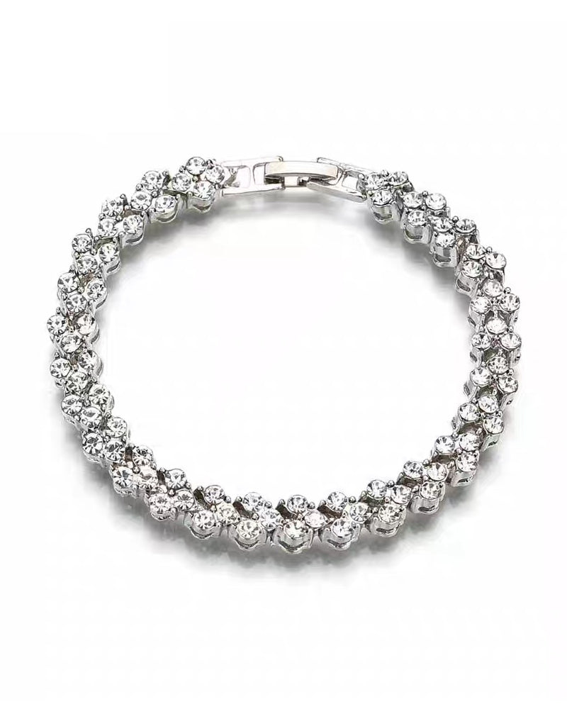 Katherine - funkelndes Tennisarmband mit Herz-Zirkonia-Steinen | glamouröse Armbänder Frauen