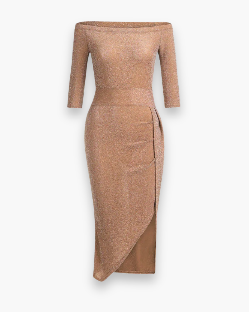 Damen Elegantes Glitzer Kleid | Maxi Abendkleid