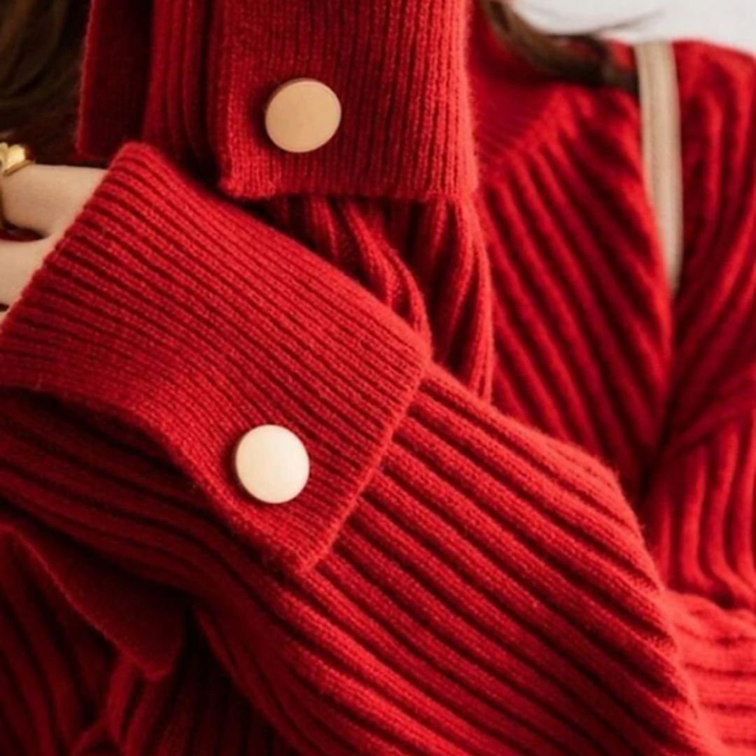 Amanda - Gemütlicher Rollkragenpullover mit Knopfakzenten