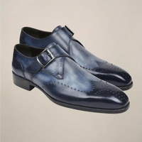 Theodore | Einzelschnalle Mönchsgurt Schnallenschuhe in Blau