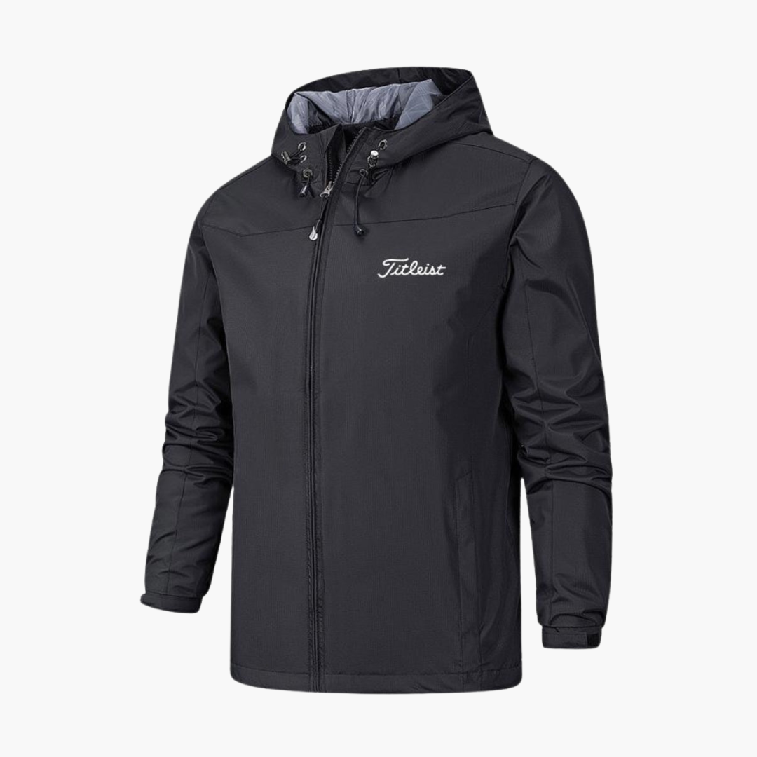 Herren Regenjacke mit Kapuze und Reißverschluss