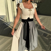 Damen Weiß Oktoberfest Dirndl Kleid in Weiß