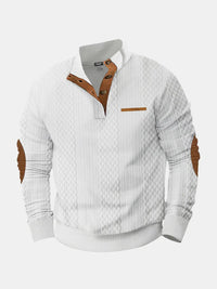 Jonas | Herren Klassiker Zopfmuster Pullover in Weiß