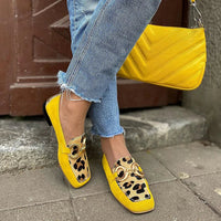 Ally | Gelber Loafer mit Tierprint-Detail in Größe
